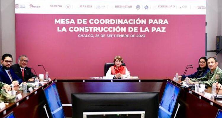 Delfina Gómez encabeza mesa de seguridad en el Edoméx