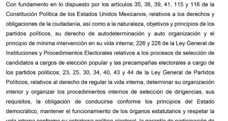 CONVOCATORIA AL PROCESO DE SELECCIÓN DE MORENA PARA CANDIDATURAS – 2023-2024.