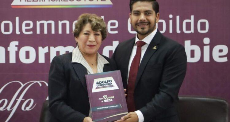 Delfina Gómez asiste a 2do Informe de Alcalde de Nezahualcóyotl