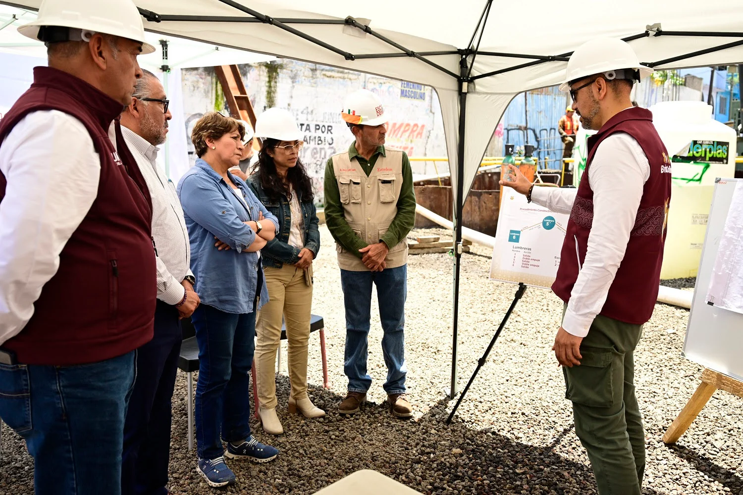 Rescata Delfina Gómez obras inconclusas del Colector Solidaridad; evitará inundaciones en Chalco