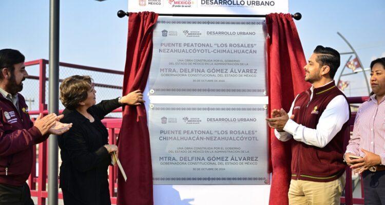 Cumple Delfina Gómez compromiso de entregar el Puente Peatonal “Los Rosales”