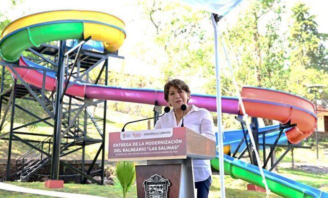 Delfina Gómez entrega remodelación del balneario “Las Salinas” en Ixtapan del Oro en beneficio de 62 mil habitantes