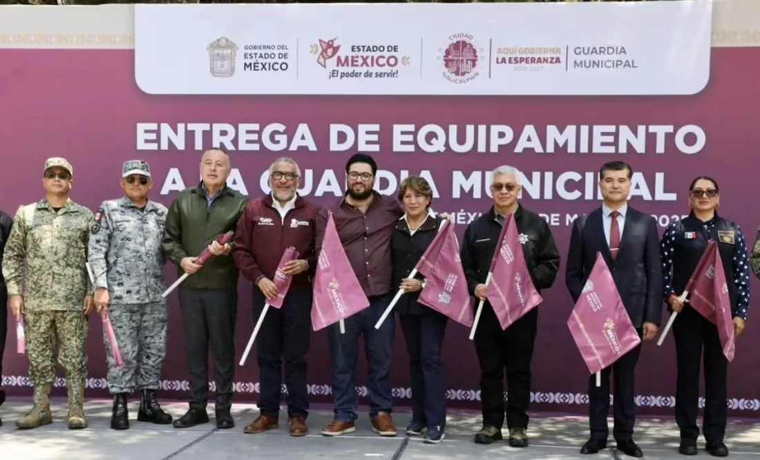 Encabezan Isaac Montoya y Delfina Gómez entrega de equipo a Guardia Municipal en Naucalpan; habrá 250 nuevas patrullas