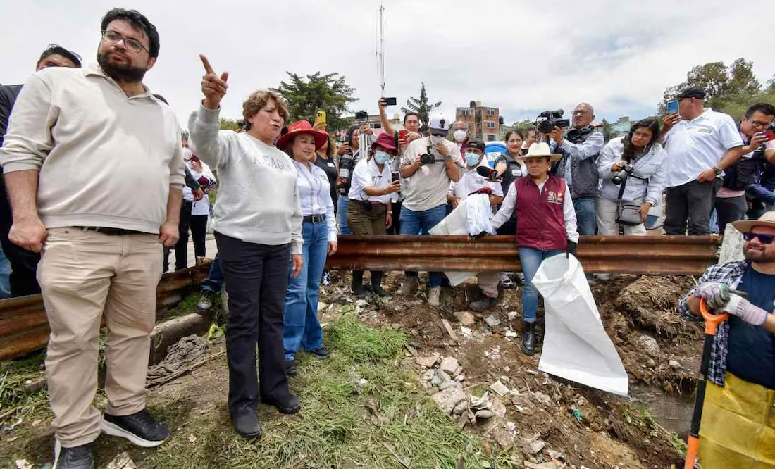 Delfina Gómez lidera limpieza en Naucalpan; recogen 10 toneladas de desechos en presa Los Cuartos