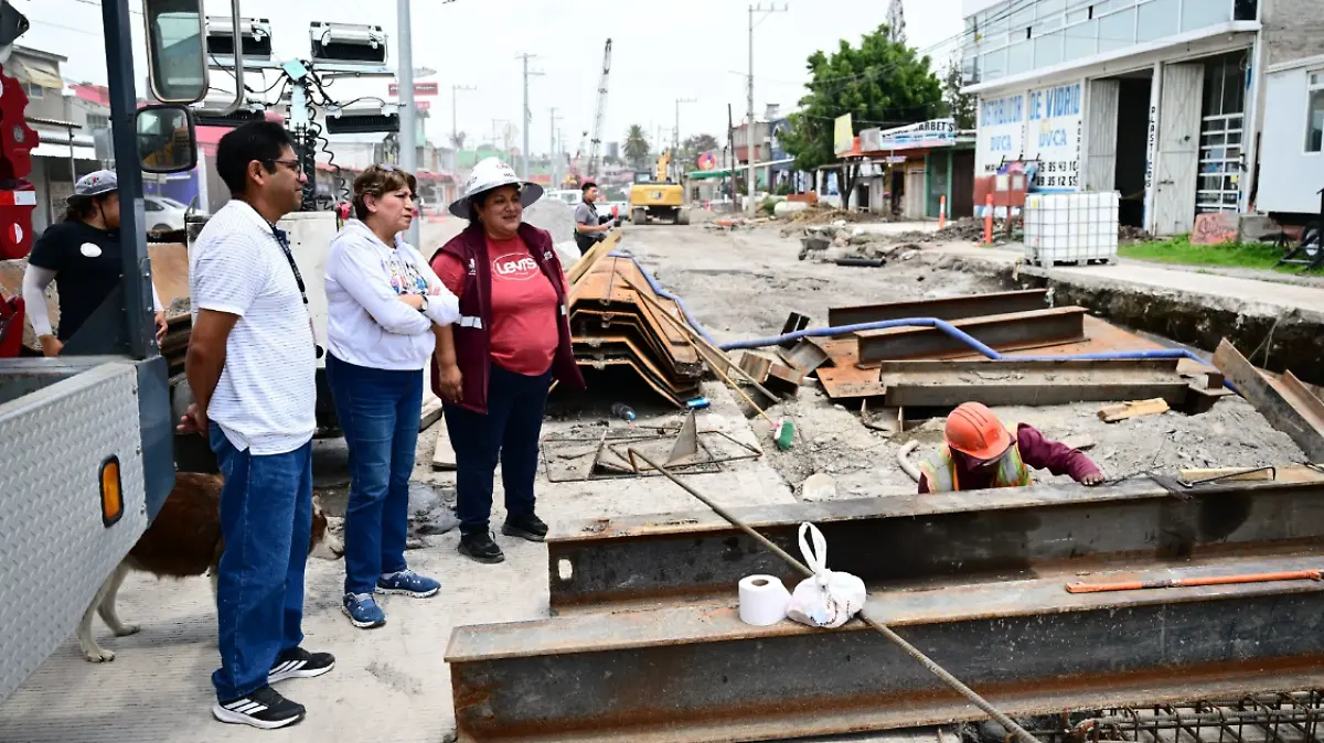 Supervisa Delfina Gómez las obras del Colector de Chalco