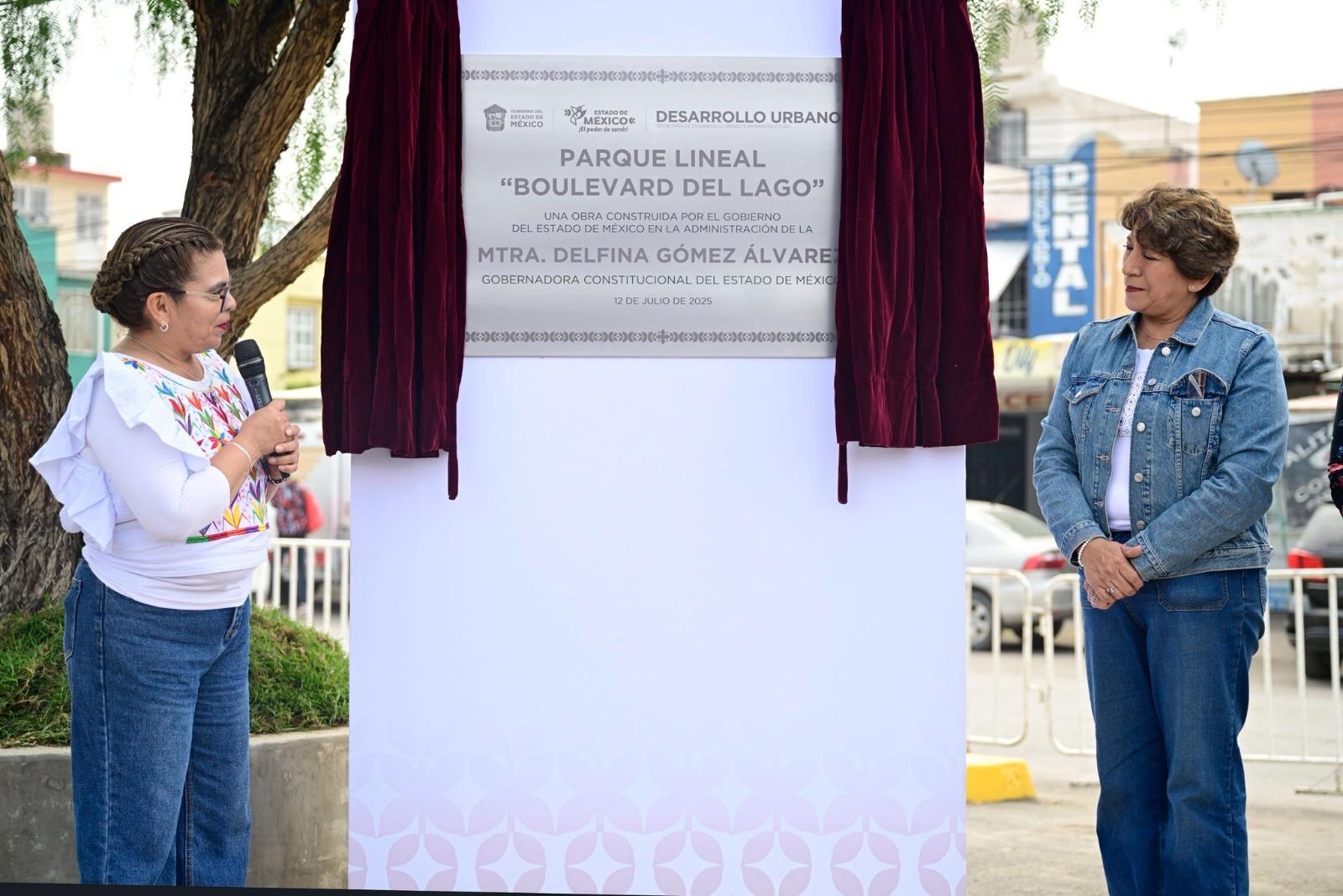 Delfina Gómez entrega Parque Lineal, revive zona olvidada en Acolman